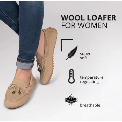 Giesswein Wool Loafer Beige Women's Size 7 Barefoot, Preppy, Summer Tan