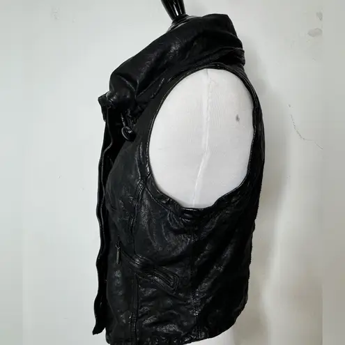 Karen Millen Washed Black Leather Vest