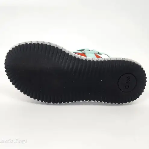 Chloé Lilli Multi-Strap Platform Sandals Orange/Teal EU 38 (US 7.5–8)