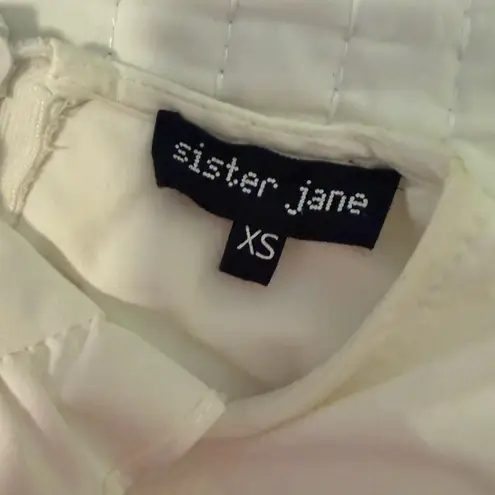 Sister Jane White Puff Sleeve Statement Collar Mini Dress XS