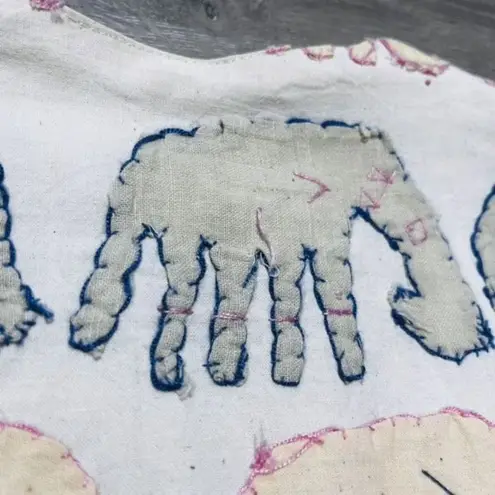 Vintage Embroidered Elephant Vest Medium