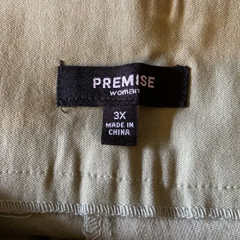 Premise Woman Spring Green Stretch Waistband Ankle Cropped Pants Size 3X NWT