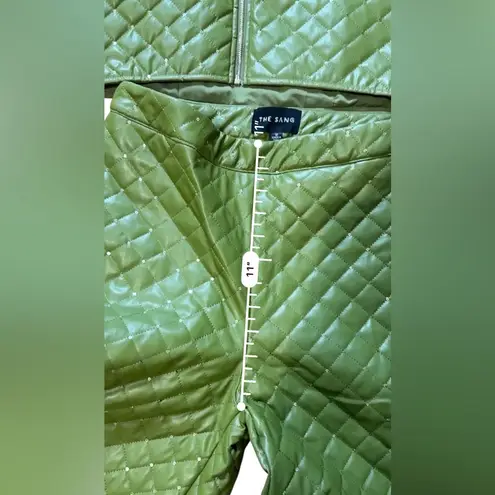 The Sang The Quilted Set Olive Sequin Bustier And High Waisted Wide Leg Pants Set Medium