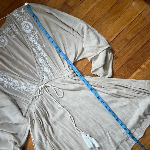 Sage The Label Sheer Bohemian Smocked Mini Dress Size S