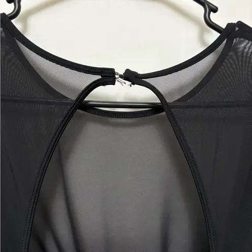 Torrid  Plus Size 2 2X D/DD Black Underwire Long Mesh Overlay Swim Dress Swimsuit