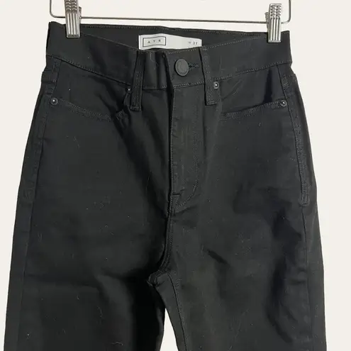 AYR Hi-Rise Skinny Jet Black Stretch Denim Jeans Size 27