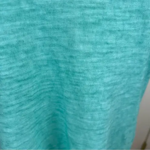 Caribbean Joe T-Shirt Dress Ruffled Hem Aqua Burnout - Small