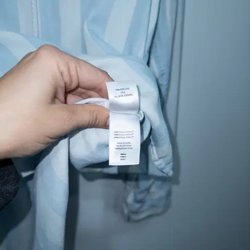 Rails Anthropologie Blue Block Stripe Uli Lace Up Pullover Shirt Size Small - Image 8