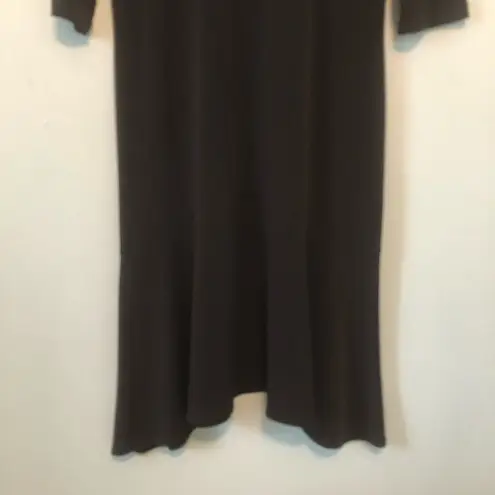 Clara Sun Woo Dress Black 3/4 Sleeve Swing Dress w/ Keyhole Back Sz XS EUC LBD