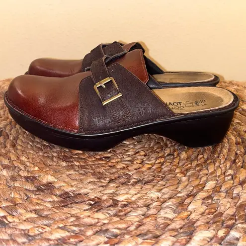 EXC COND NAOT Avignon Everyday Clog Luggage Brown / Mine Brown Leather Strap 9