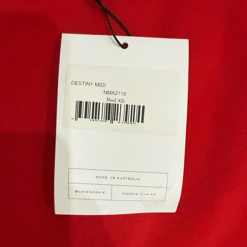 Nookie NWT Destiny Halter Midi Dress in Red Sz XS $250