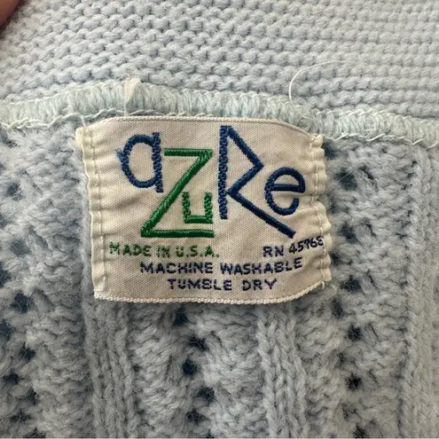 Azure Vintage Cardigan Sweater Knit Womens Medium Cottagecore Granny Button 70s