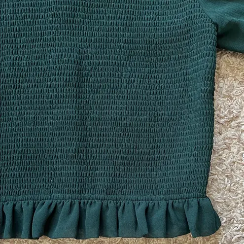 Wilfred Tempest Emerald Green Smocked Bodice Long Sleeve Blouse