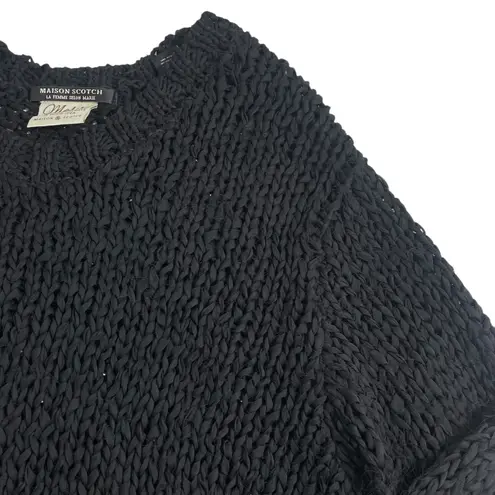 Scotch & Soda Maison La Femme Selon Marie Black Open Knit Sweater Top MEDIUM