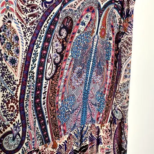 Ba&sh Baraka Rose Sleeveless Paisley Printed Maxi Dress Large Boho Hippie Shift