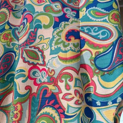 RN Studio by Ronni Nicole Women’s Size 16 Bright Multicolor Paisley Shift Dress Blue