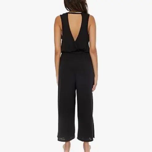 Becca Black V-Neck Jumpsuit with Tie Belt