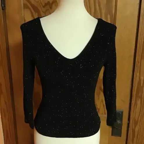 Vintage 80s shimmery n sparkly v neck top