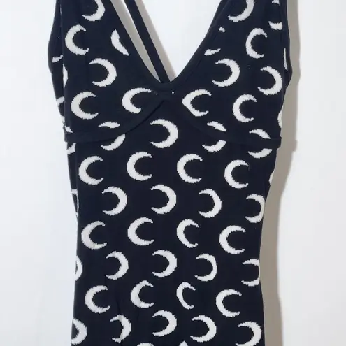 IMmodel Black and White Moon Print Jumpsuit NWT Sz Medium Knit Bodycon Jumpsuit