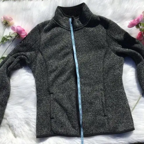 Swiss Tech Fleece Lined Grey Gray Zipper Jacket Black Size M