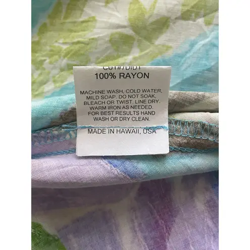 Jams World Turquoise Purple Green Flower Song Print Sleeveless Dress Size Small