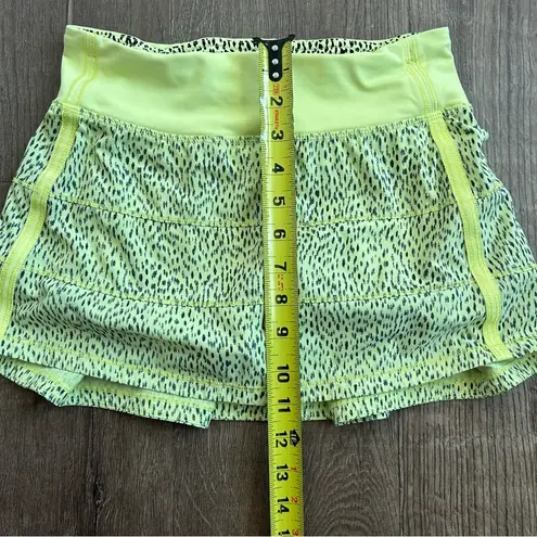 Lululemon Pace Rival Skirt II Dottie Dash Clarity Yellow Black 2