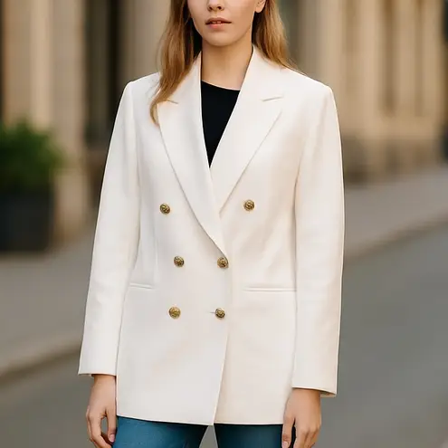 Marc New York NWT MARC NEW WORK NON WRINKLE CREPE GOLD BUTTON DETAIL BLAZER