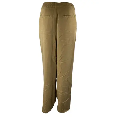 Mossimo Women's Tan Khaki High Waisted Baggy Wide Leg Trousers Pants Size 10