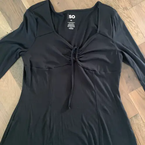 SO Goods For Life Black Fit & Flare Long Sleeve Dress Size XL