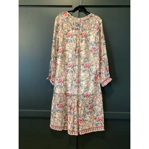 Raga victoria Floral Lined Long Sleeve Drop Waist Maxi Dress Multicolor M