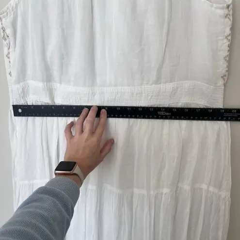 Sundance Floral Boho Embroidered Sleeveless Maxi Dress Large NWT Ivory Honeymoon