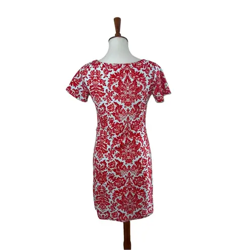 Pinkblush Paisley Midi Dress Rouched Red Size Small