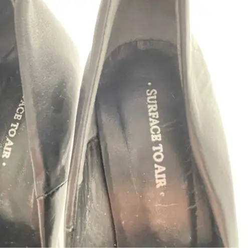 Black heels with cut out of heel all leather size 37 made in Portugal