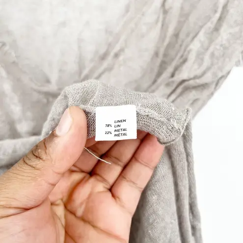 Christopher Fischer Womens Beach Cover Up Sheer Linen Metal Blend Tunic Top M/L Tan Size M