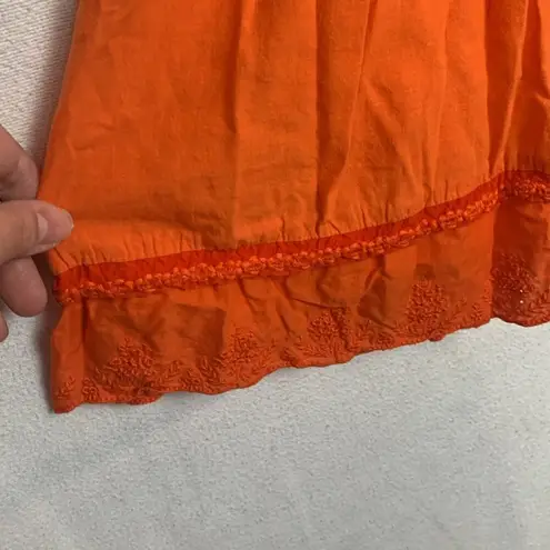 Johnny Was women's size 6 small skirt orange vintage USA embroidered floral