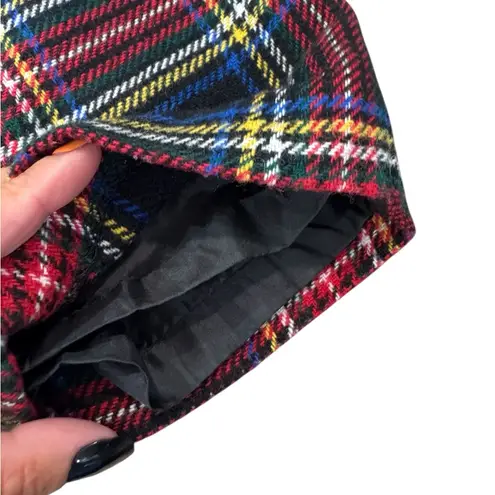 Eagles Eye Tartan Plaid wool Trousers Size 12/14 Christmas holiday lined Red