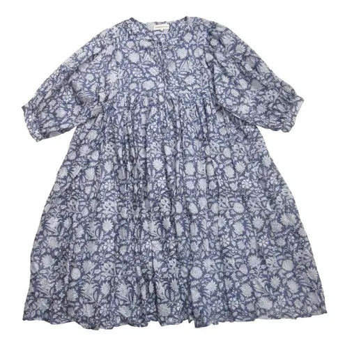 NWT Daughter's of India Kyra Midi in Blue Iris Floral Cotton Dress XXL 2XL