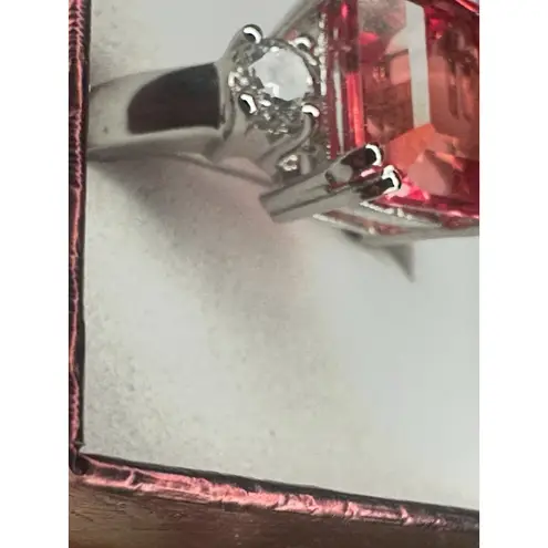 Exquisite Sunset Padparadscha Sapphire 925 Sterling Silver Size 7