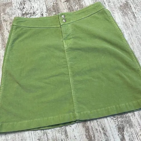 Fresh Produce Green Corduroy A-line Mini Skirt Size Small