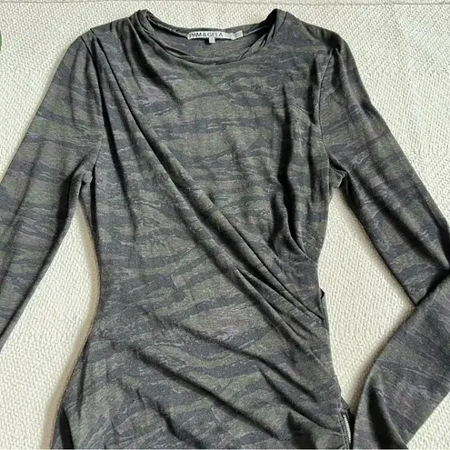 Pam & Gela Camo Long Sleeve Jersey Knit Dress