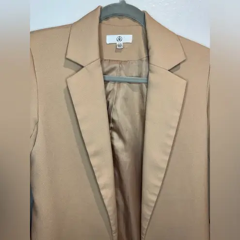 Missguided Women’s Oversized Modern Long Sleeve Open Front Tan Blazer Size 0