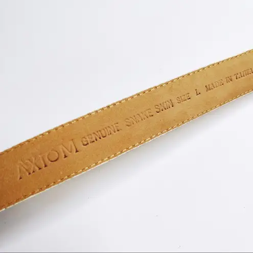 AXIOM | Beige Genuine Snakeskin Belt Sz L Size L