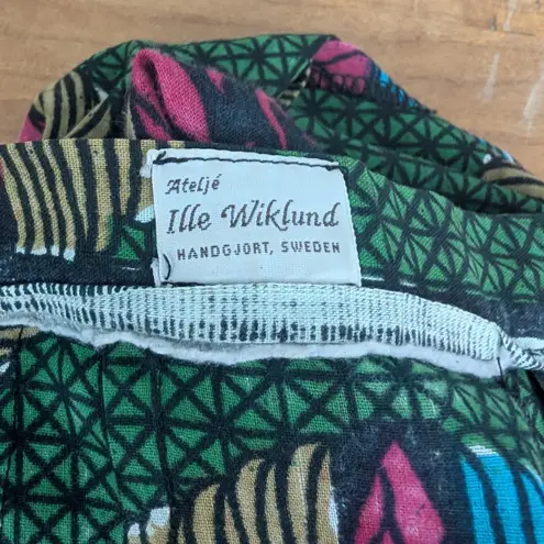 Vintage Swedish Pattern Maxi Skirt Green Size 29