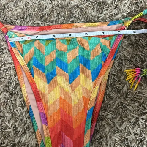 Farm Rio Ribbed Light Chevron Tie Side Brazilian Bikini Bottom