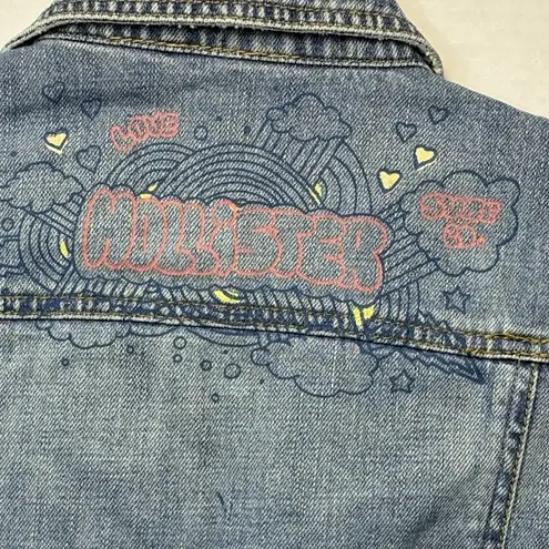 Hollister  Y2K Denim Jacket Distressed Graffiti Women’s Small