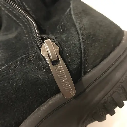 Khombu Laura leather black water repellant booties women size 9M