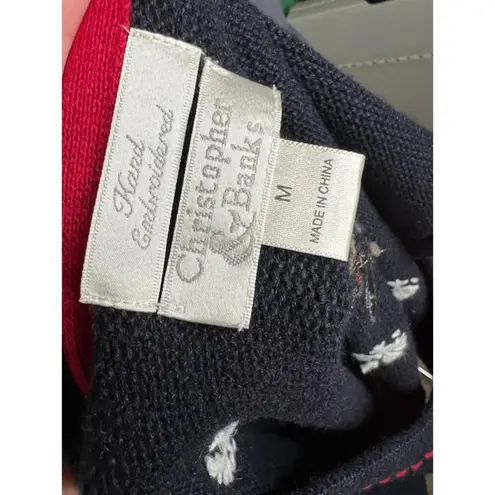 Christopher & Banks Christmas winter sweater vest snowflake mitten hat scarf