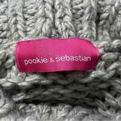 Pookie & Sebastian Women’s Size S Heather Gray Chunky Knit Turtleneck Sweater - Image 5