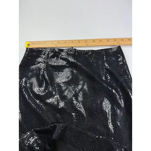 Tark 1 Snakeskin Print Maxi Skirt High Waist Slit Black Size 3