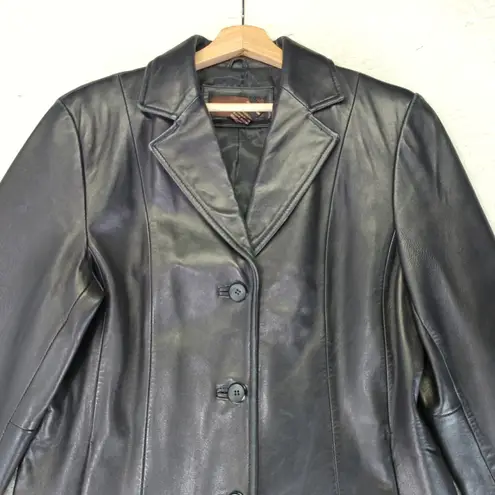 Siena Black Leather Jacket Women's Size 12 Biker Moto
